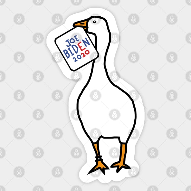 White Goose with Stolen Joe Biden 2020 Sign Sticker by ellenhenryart